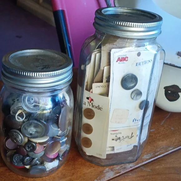 Vintage Button Collection in Mason Jars - Picture 3 of 4